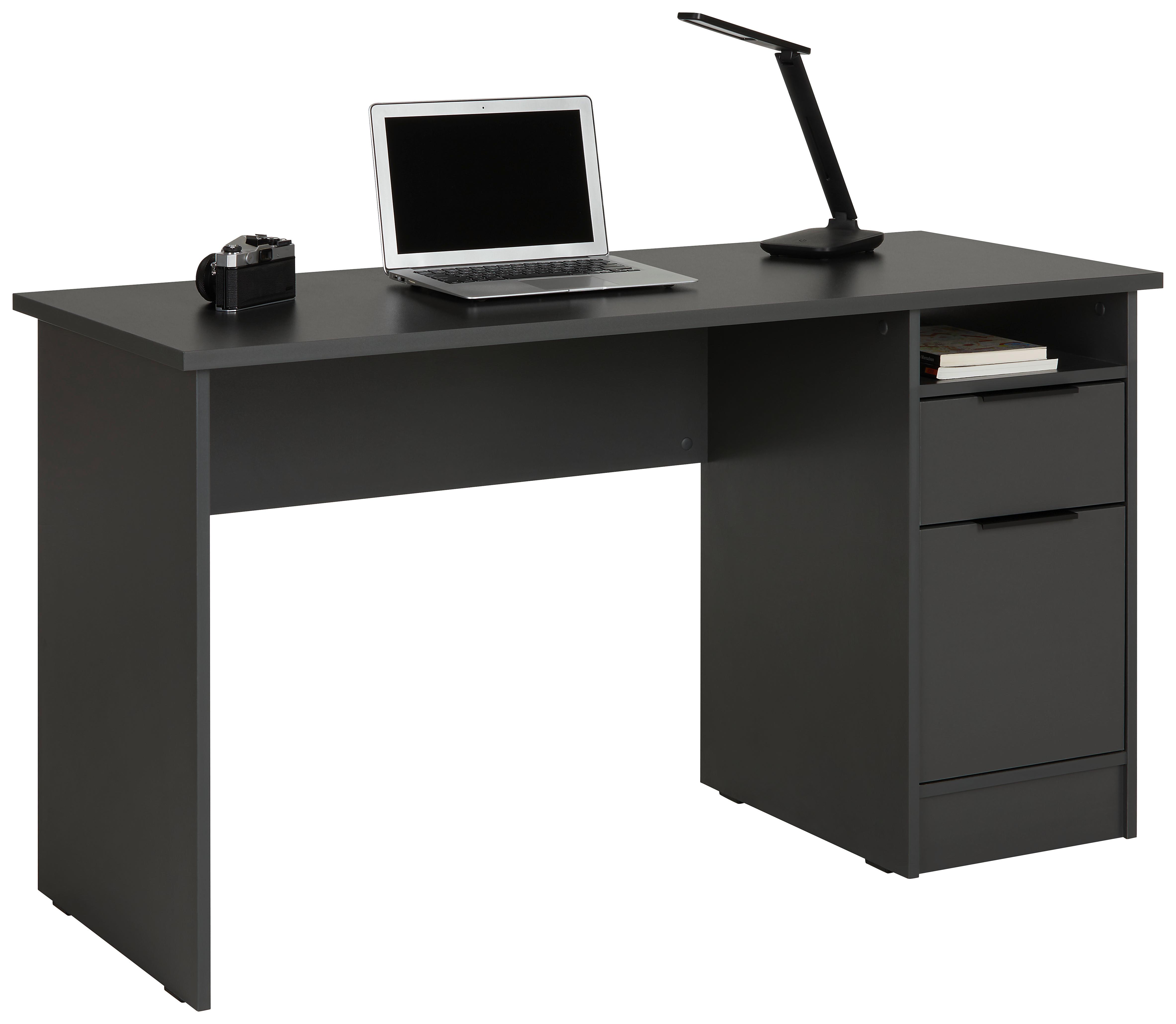 Schreibtisch Student II in Schwarz - Anthrazit/Schwarz, MODERN, Holzwerkstoff/Metall (137,5/76/55cm) - Mömax