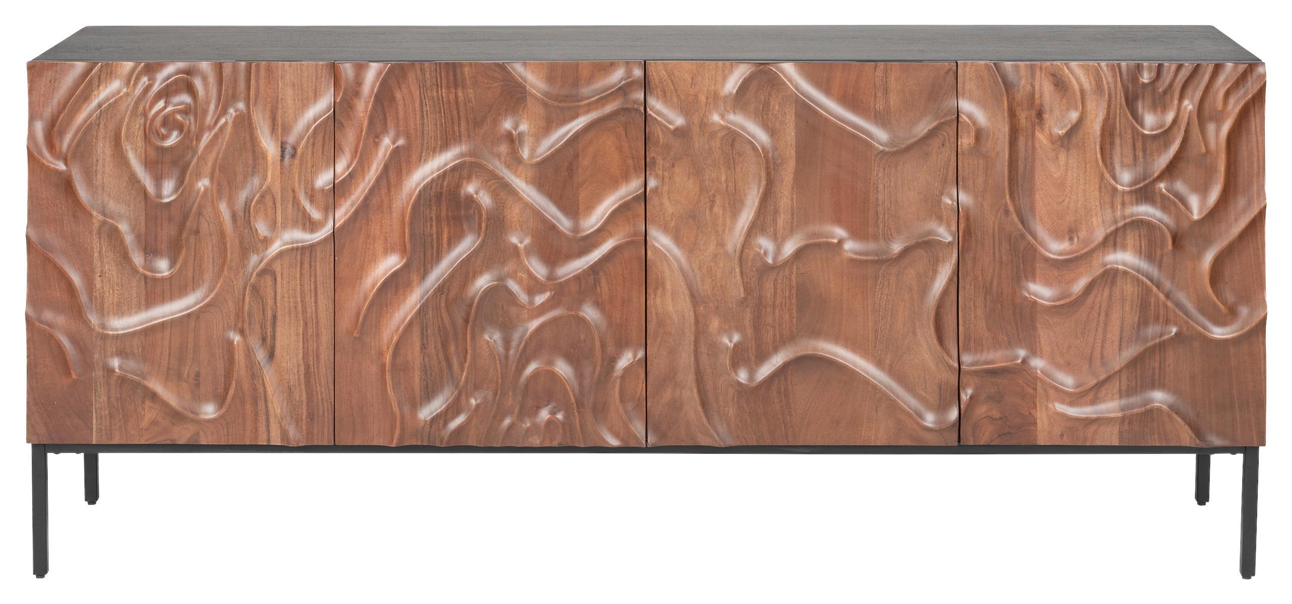 Sideboard Desert Walnussfarben/Schwarz - Walnussfarben/Schwarz, Trend, Holz/Metall (175/76/40cm) - P & B