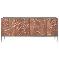 Sideboard Desert Walnussfarben/Schwarz - Walnussfarben/Schwarz, Trend, Holz/Metall (175/76/40cm) - P & B