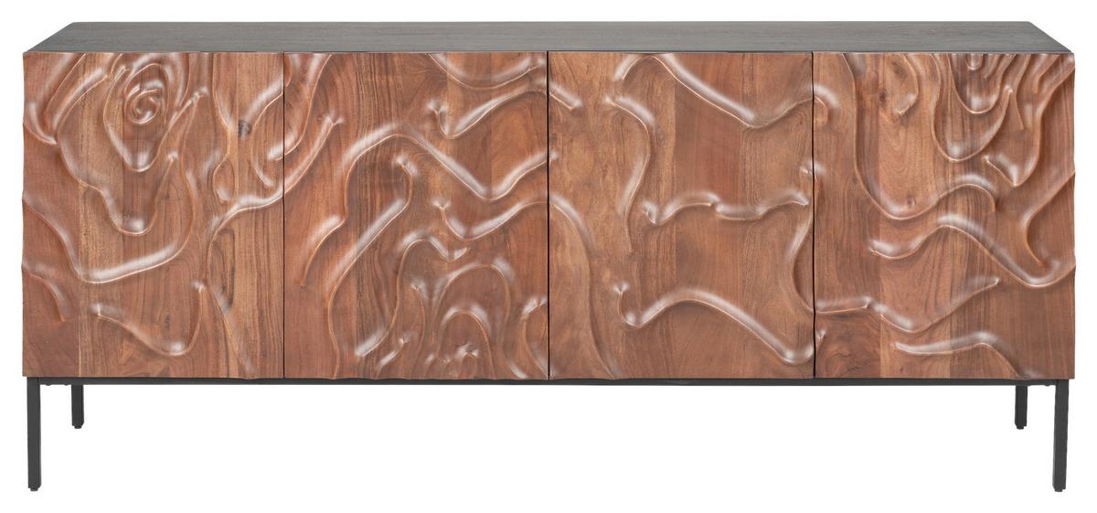 Sideboard Desert Walnussfarben/Schwarz - Walnussfarben/Schwarz, Trend, Holz/Metall (175/76/40cm) - P & B