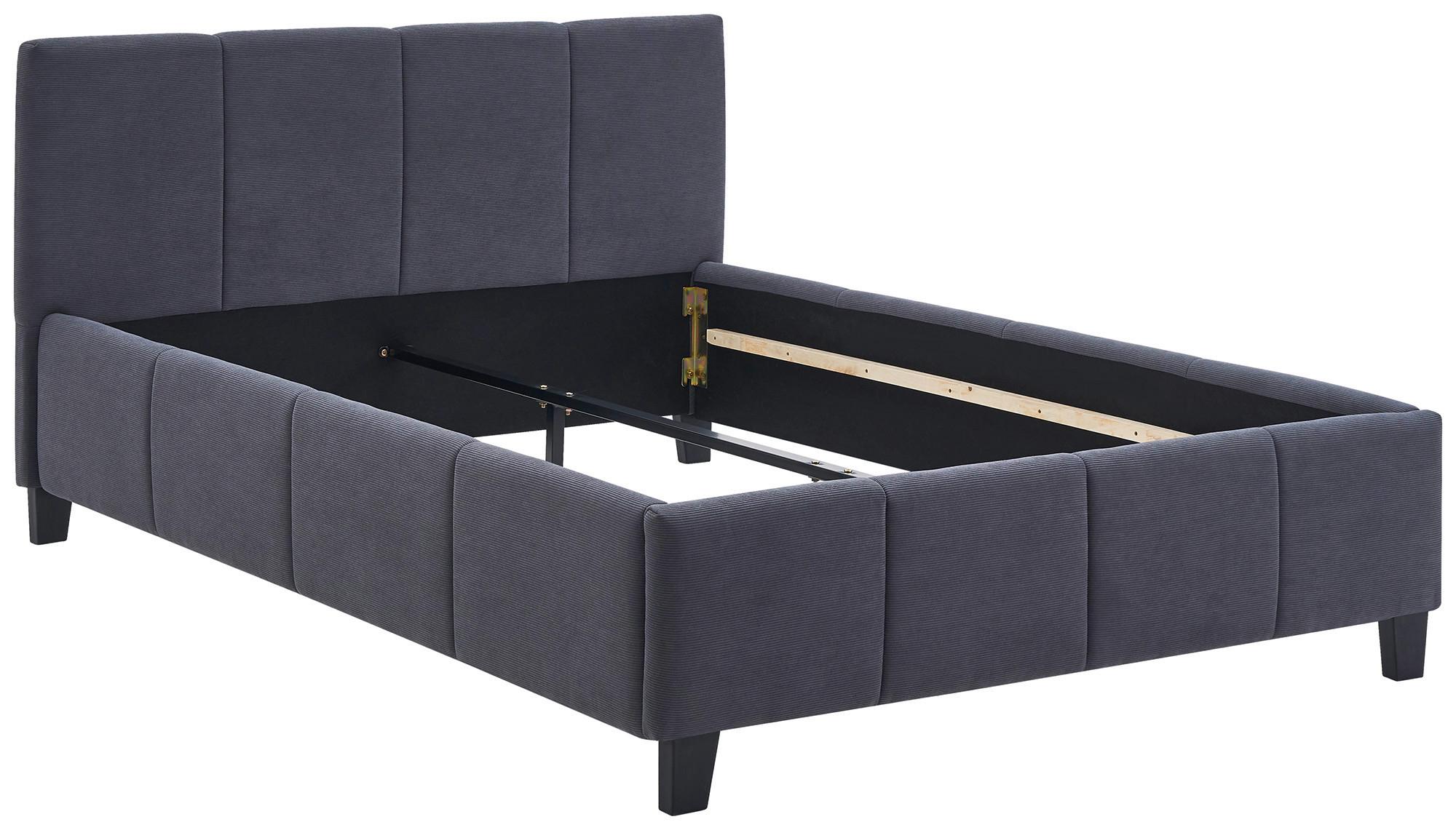 Polsterbett Crazy Dunkelgrau ca. 140x200cm - Dunkelgrau/Schwarz, MODERN, Holz/Kunststoff (140/200cm) - Based