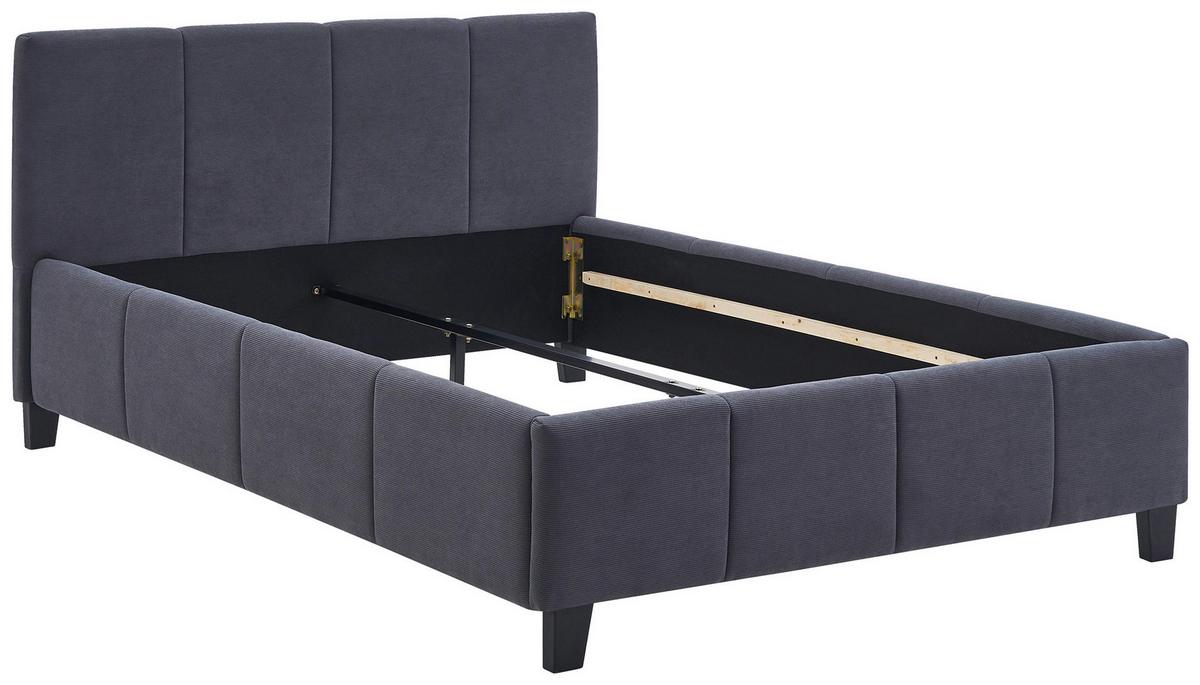 Polsterbett Crazy Dunkelgrau ca. 140x200cm - Dunkelgrau/Schwarz, MODERN, Holz/Kunststoff (140/200cm) - Based