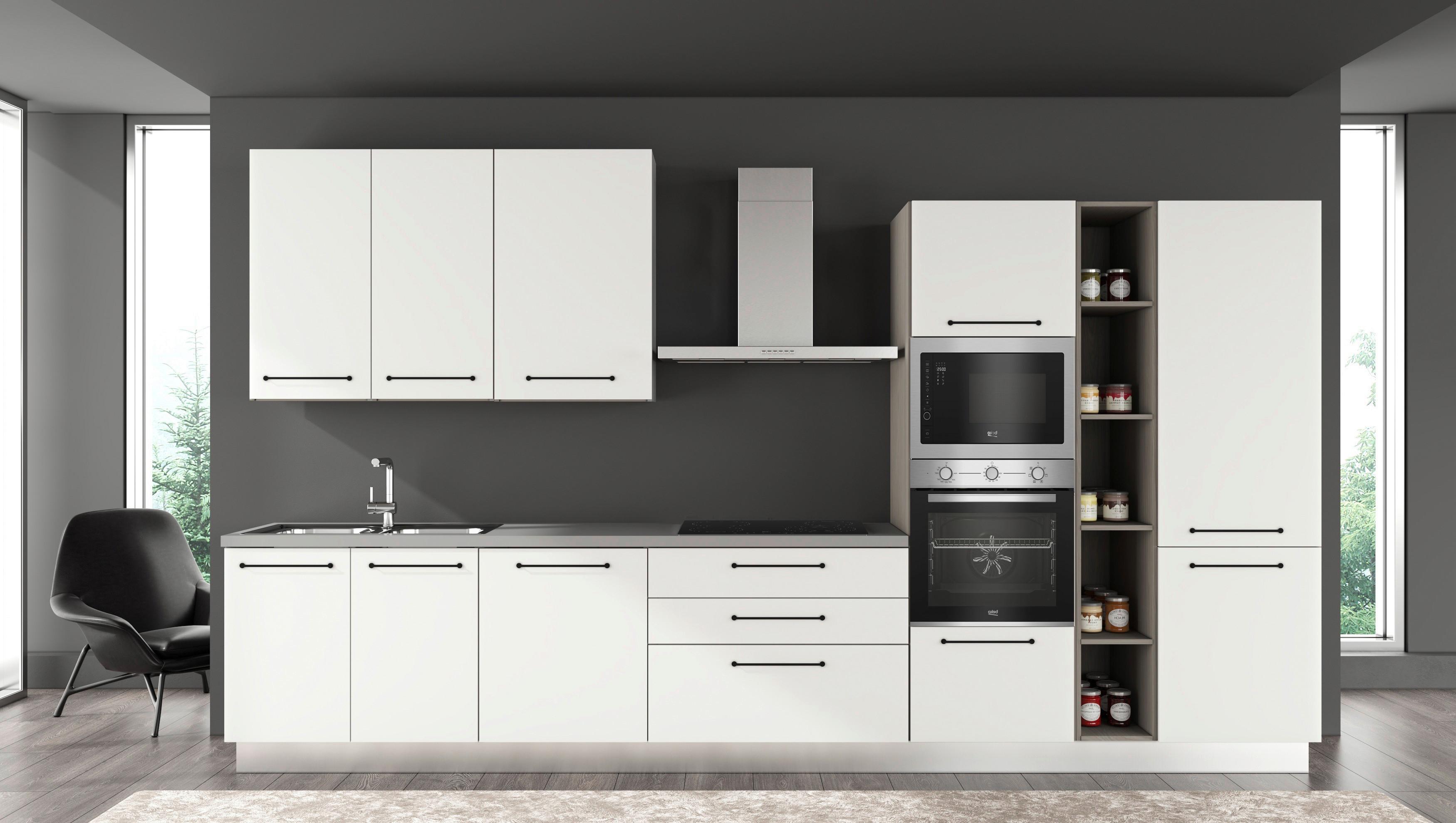 Blok Kuhinja S Aparatima Line 390 - bijela/siva, Konvencionalno, drvo/metal (390/216-240/60cm) - Mömax