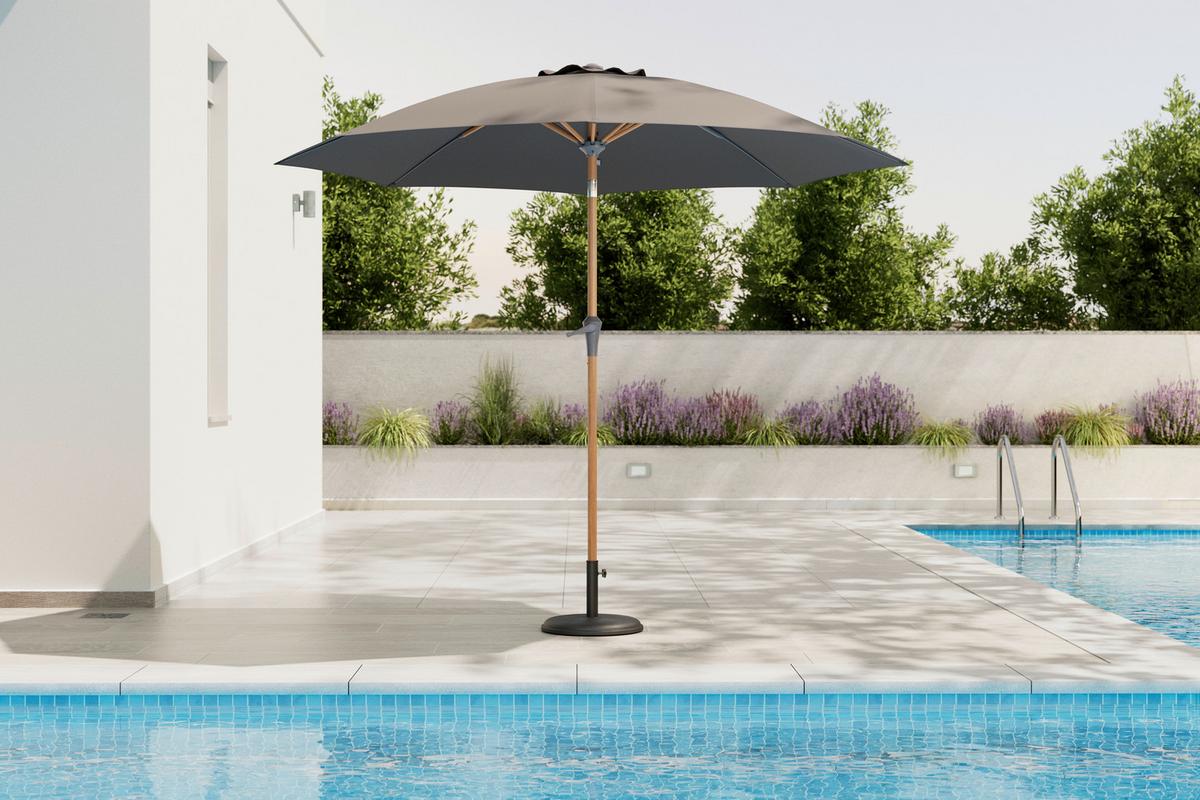 Napernyő Doris - natúr színű/antracit, Basics, textil/fém (270/240cm) - Mömax