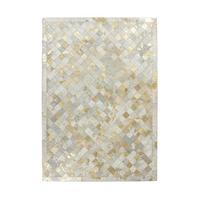 FLACHWEBETEPPICH LAVISH 210 ELFENBEIN / GOLD - Goldfarben/Creme, Basics, Leder (80/150cm) - Kayoom