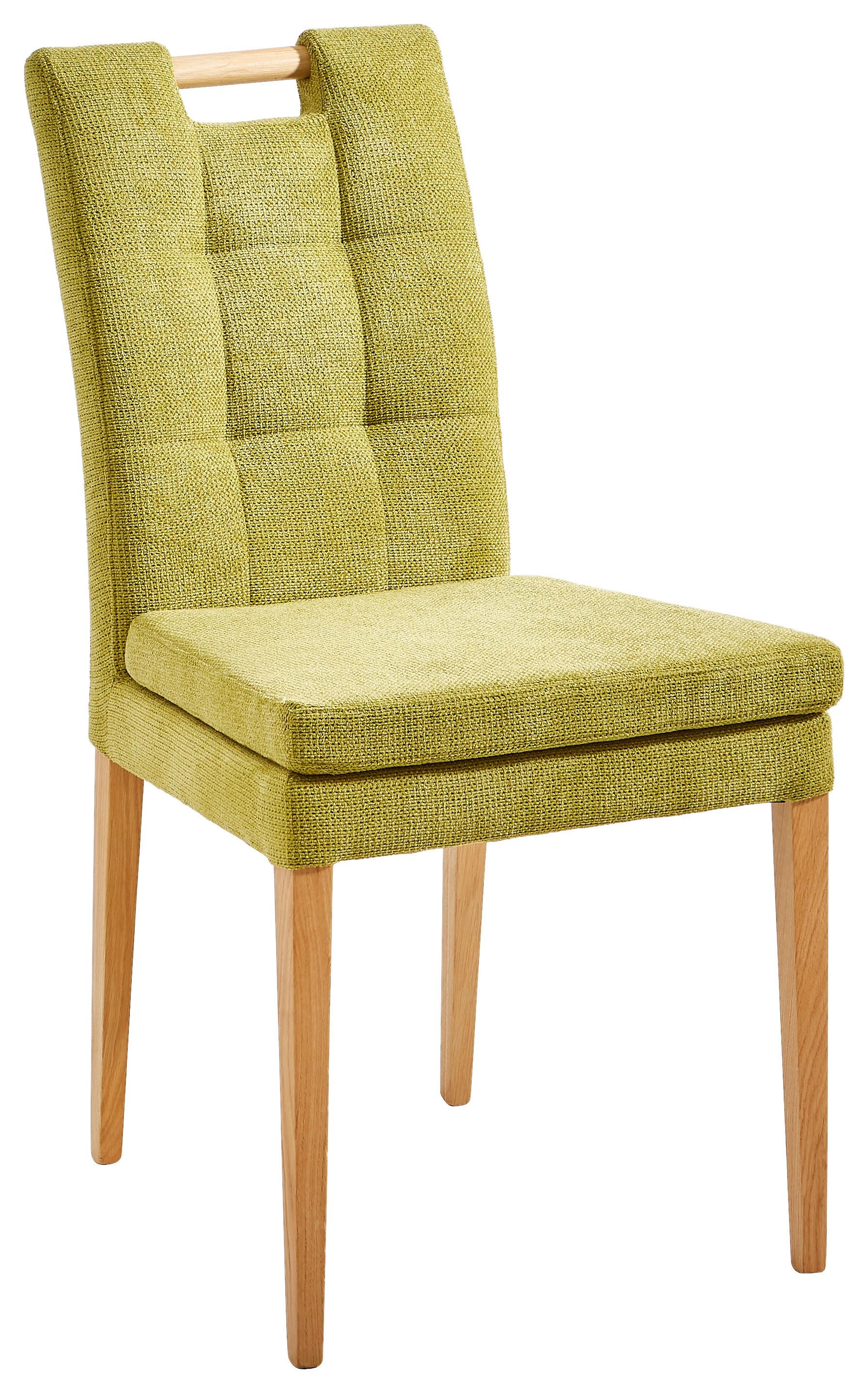 KRZESŁO BARCELONA - kolor dębowy/oliwkowa zieleń, Konventionell, drewno/tkanina (47/91,5/59cm) - Cantus