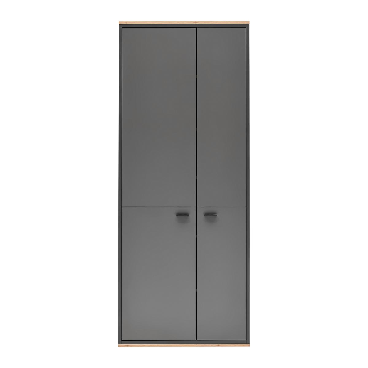 Garderobenschrank Florenz Grau/Eiche Artisan - Schwarz/Eiche Artisan, Modern, Holzwerkstoff/Kunststoff (79/196,2/37,3cm) - Premium Living