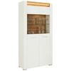 VITRINE LEONARDO - couleur chromée/blanc, MODERN, matériau en bois/métal (100/201/40cm) - Mömax