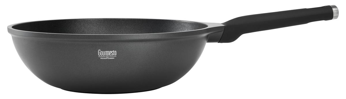 Wok Black Line 30 cm - negru, Konventionell, plastic/metal (30/9,5cm) - Gourmesto