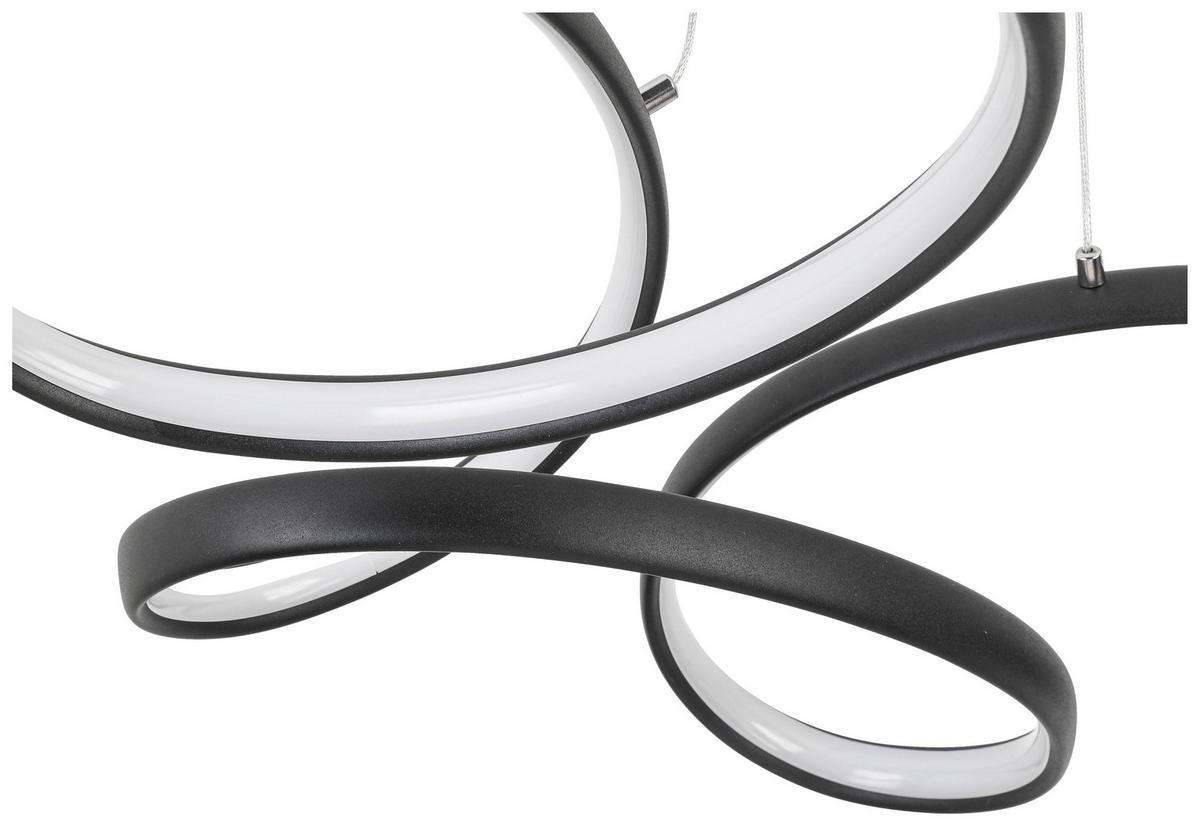 LED-Hängeleuchte Crono in Schwarz max. 24 Watt - Schwarz, ROMANTIK / LANDHAUS, Kunststoff/Metall (70qm) - Premium Living