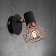 Wandspot Jessy - Schwarz/Kupferfarben, MODERN, Metall (12,5/10/12,5cm) - MODERN LIVING