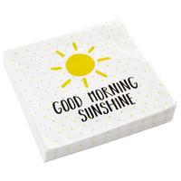 Serviette Kai in Weiss - Weiss/Gelb, Papier (33cm)