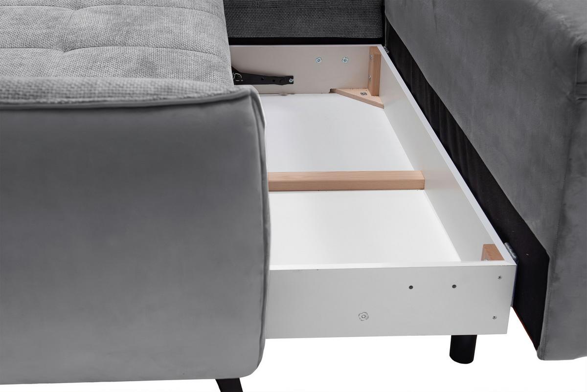 Kutna Garnitura Midway - siva/svijetlo siva, Moderno (187/92/282cm) - Modern Living