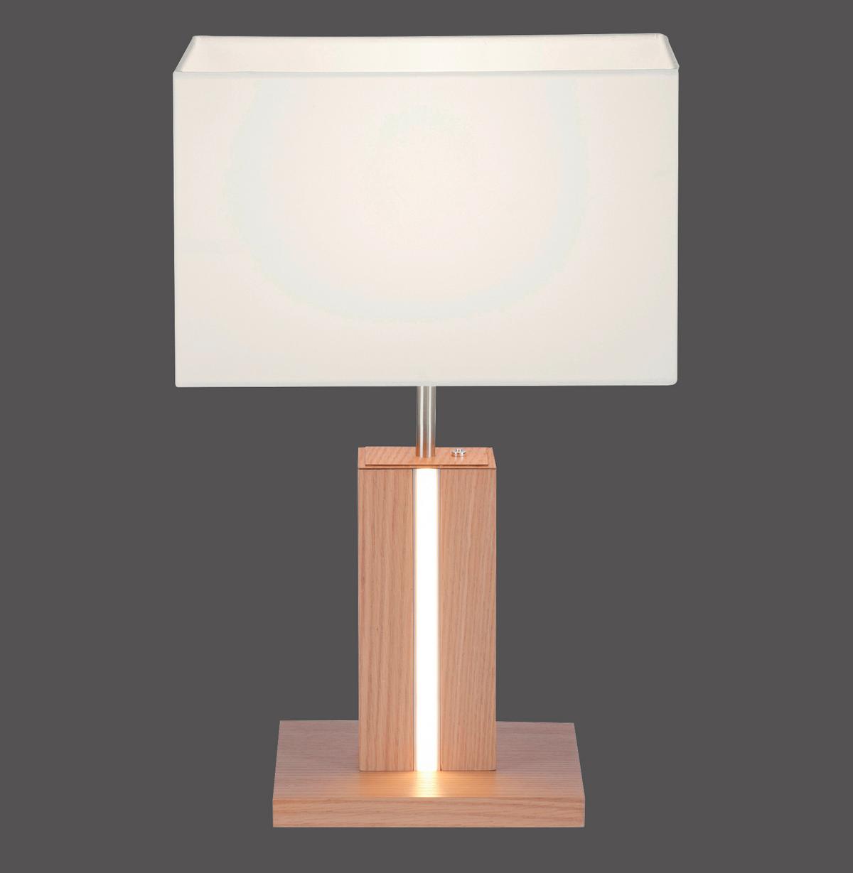 LED-Tischleuchte Amanda Weiß/Alufarben max. 40 Watt - Alufarben/Weiß, Holz/Kunststoff (32/32/20cm)