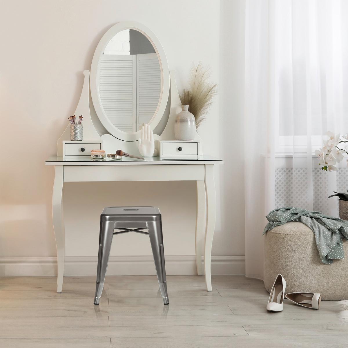 Tabure Vantaggio, Platinasta Barva - platinaste barve, Basics, kovina (39/46/39cm) - MID.YOU