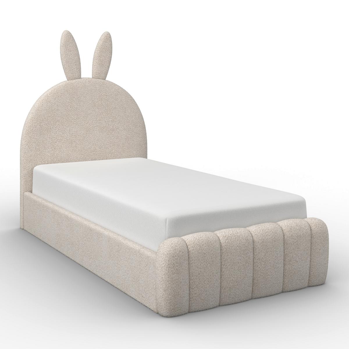 Kinderbett Belly Bouclé Beige ca. 90x200 cm - Beige, MODERN, Holz/Textil (90/200cm) - Bessagi Kids