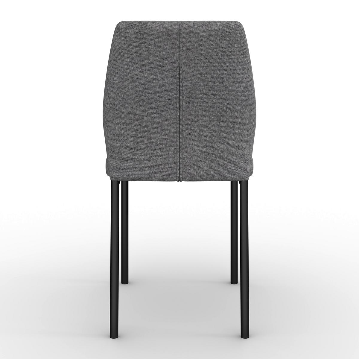 Stuhl Cori Hellgrau Webstoff Gepolstert - Hellgrau/Schwarz, MODERN, Holz/Textil (45/87/57cm) - Bessagi Home