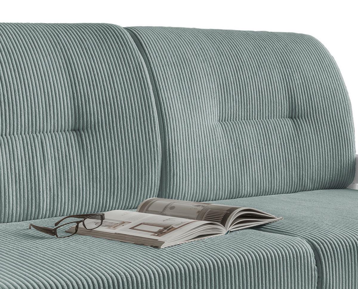 Schlafsofa Camino Holzkorpus Hellblau - Weiß/Hellblau, MODERN, Holz/Textil (154/88/90cm) - Livetastic