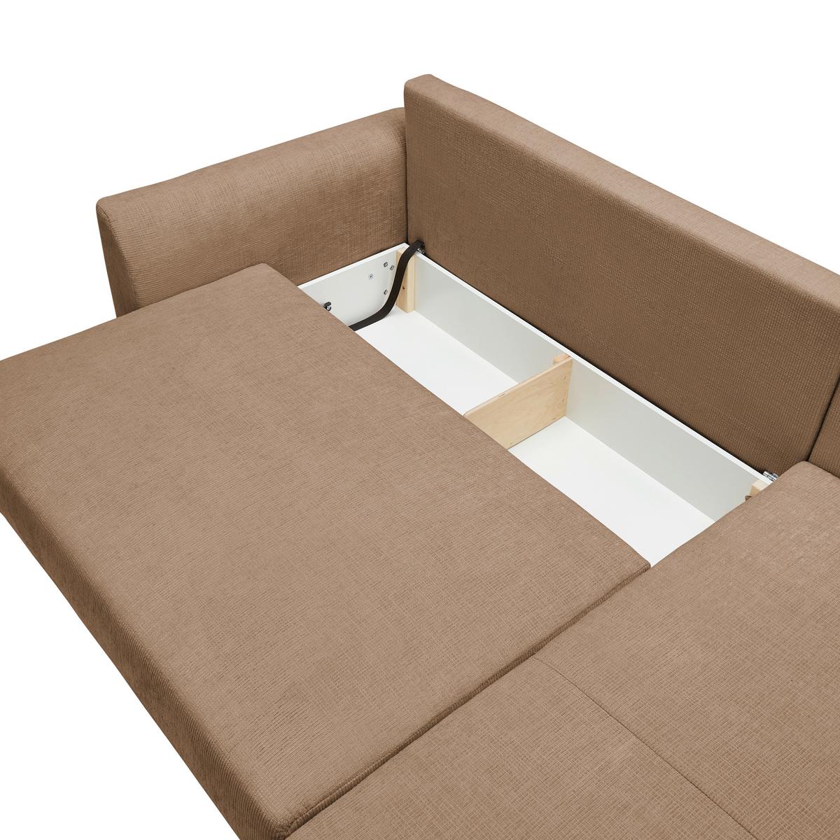 Ecksofa Integra Sandfarben - Sandfarben/Schwarz, Textil/Metall (294/81-93/170cm) - Mömax