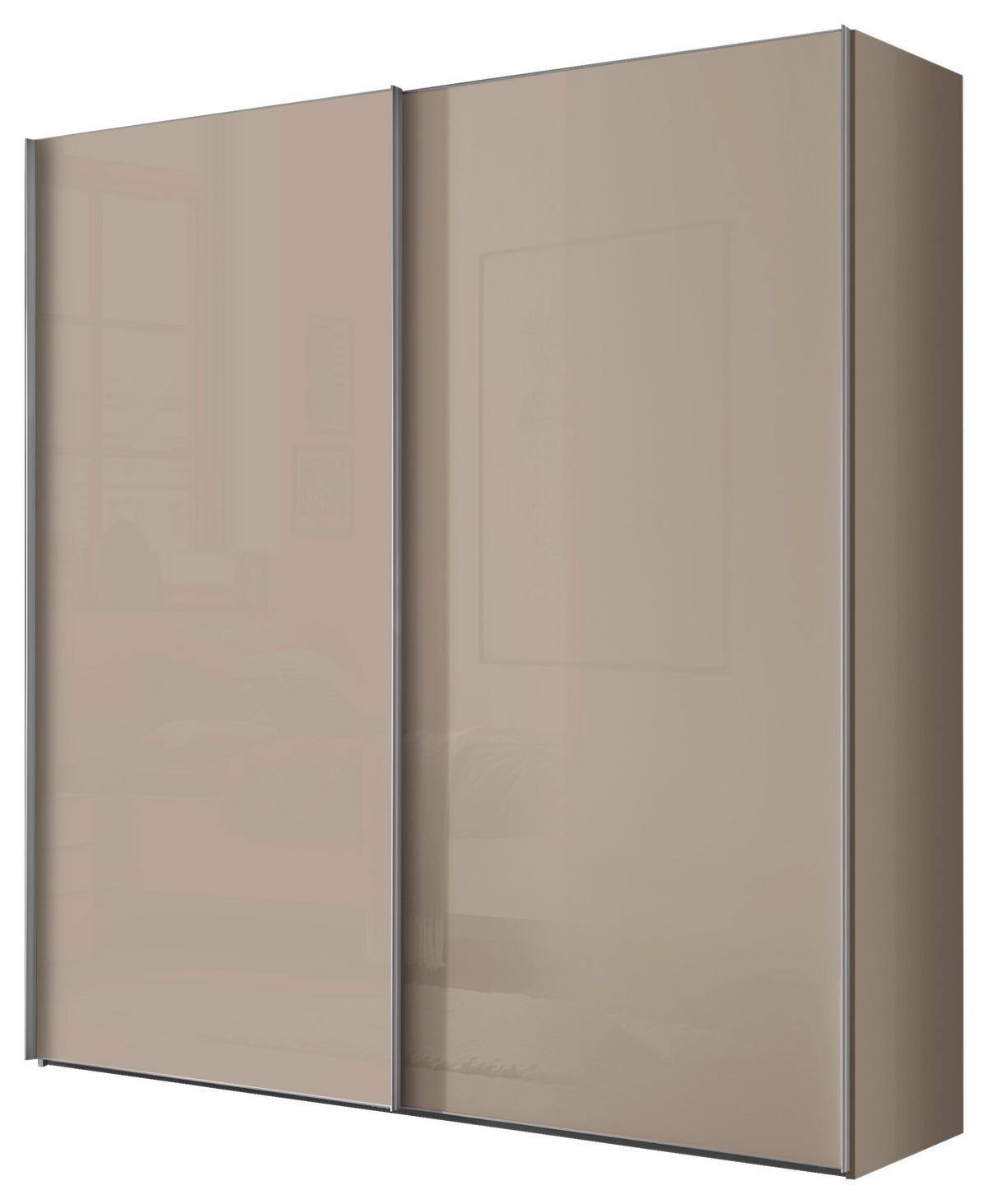 Schwebetürenschrank Lumos Sandfarben - Sandfarben/Alufarben, KONVENTIONELL, Glas/Holzwerkstoff (200/222/68cm) - Based