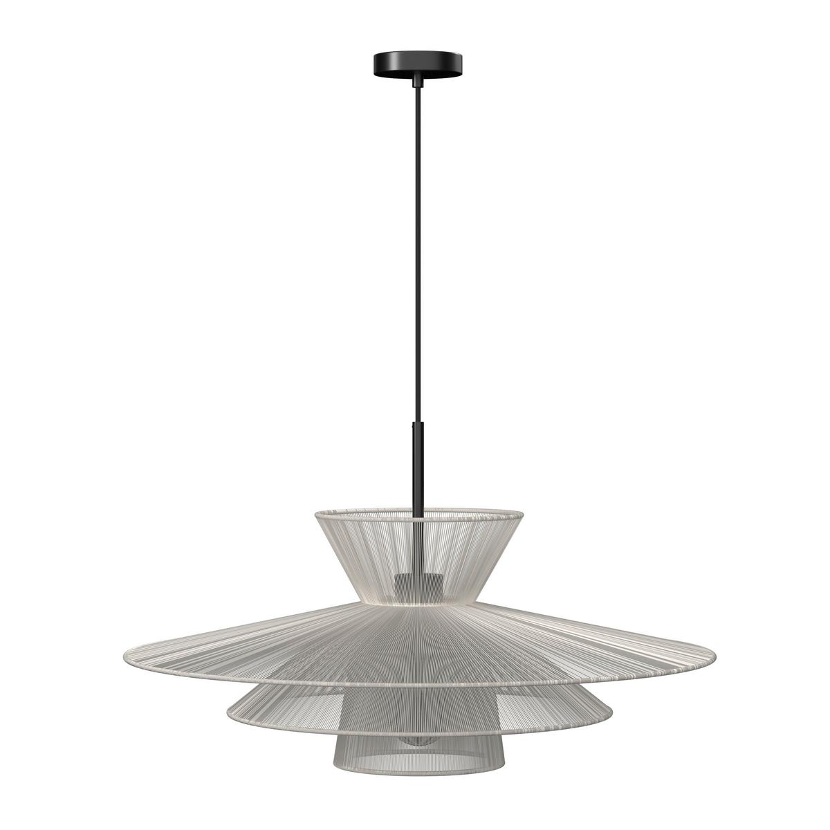 Hängeleuchte Luca Weiß Baumwolle max. 40 Watt - Weiß, MODERN, Textil/Metall (80/166/80cm) - Bessagi Garden