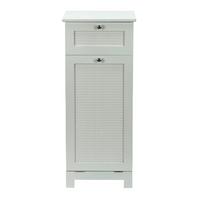 Wäscheschrank Wl7.763 - Weiss/Silberfarben, Design, Holzwerkstoff/Metall (40/90/38cm) - Livetastic