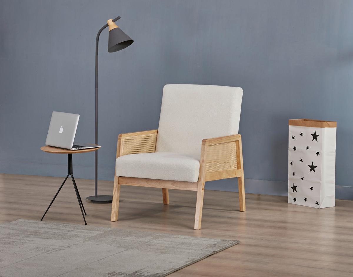 Fotelja Amelie - prirodne boje/bež, Konvencionalno, drvo/tekstil (68/85/78cm) - Mömax