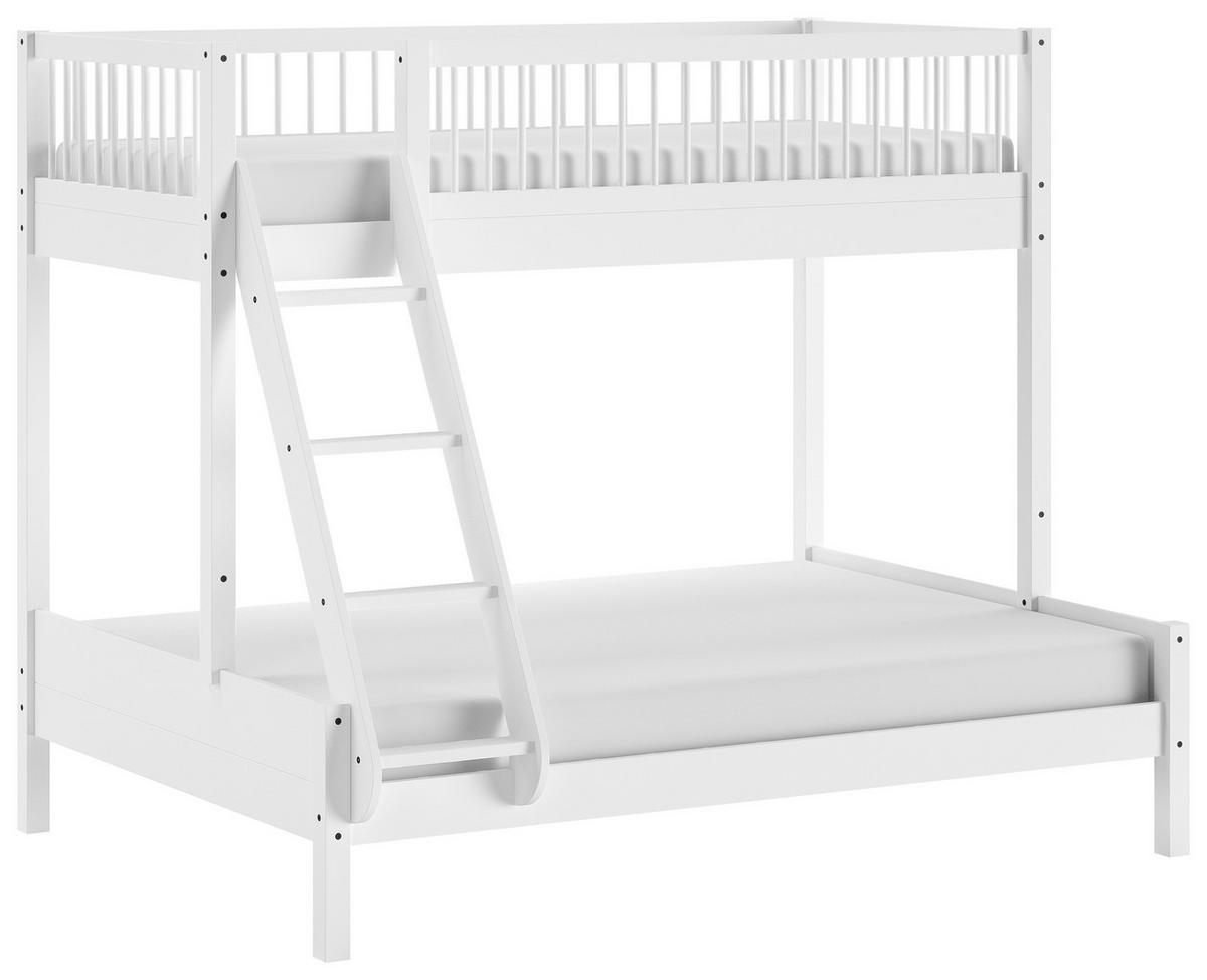 Etagenbett FORREST Weiß ca. 90/140x200cm Echtholz - Naturfarben/Weiß, MODERN, Holz (90/140/200cm) - Vipack