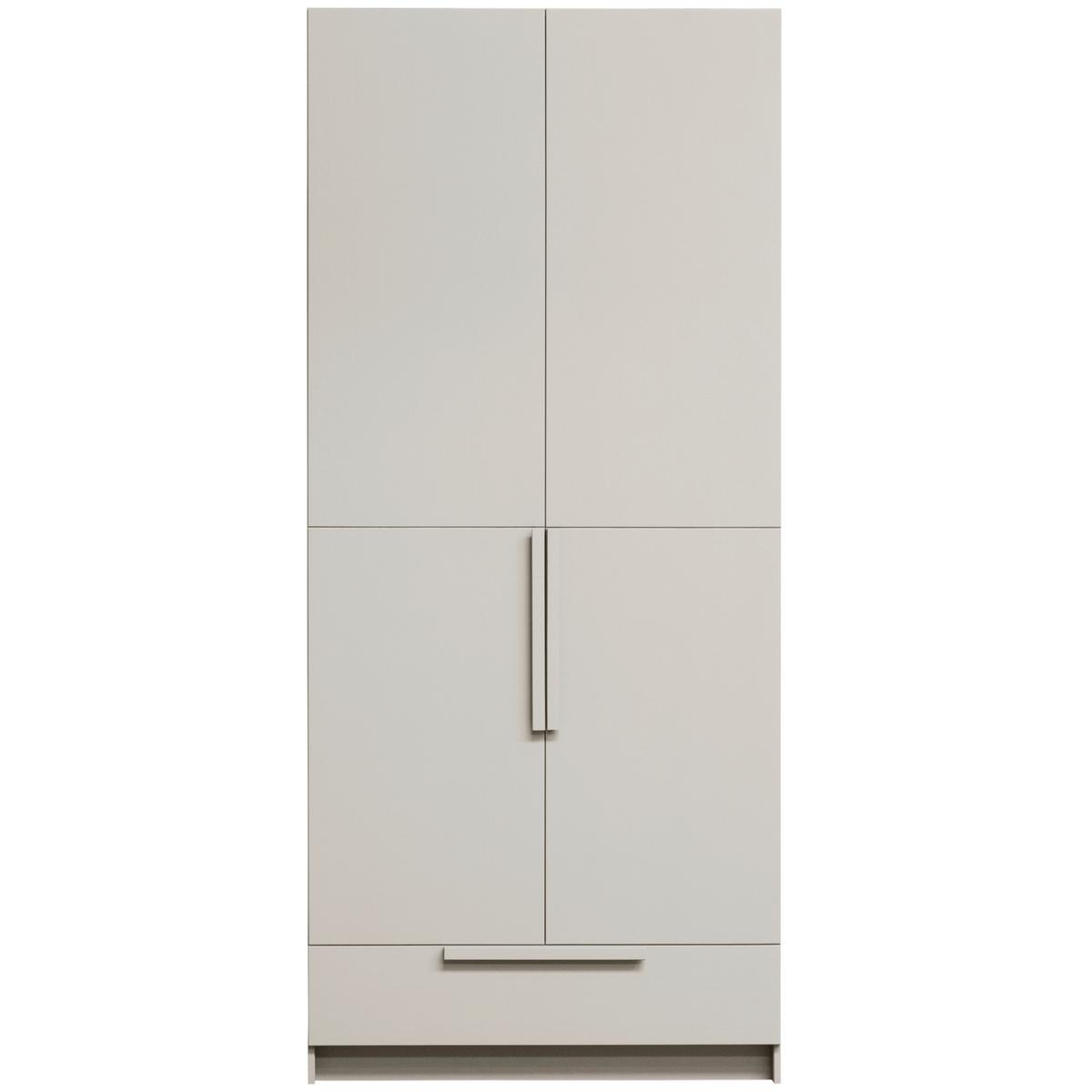 Garderobenschrank Pure Hellgrau - Hellgrau, Design, Holz (95/215/60cm) - Livetastic