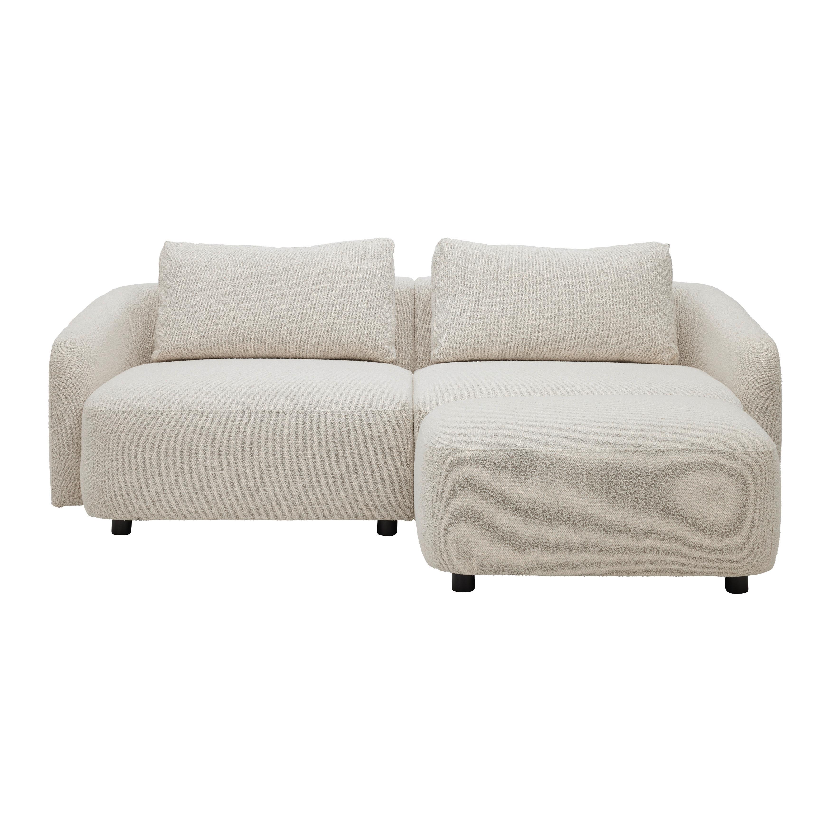 Sedežna Garnitura Tiva - črna/krem barve, Moderno, tekstil/leseni material (220/70/95cm) - Mömax