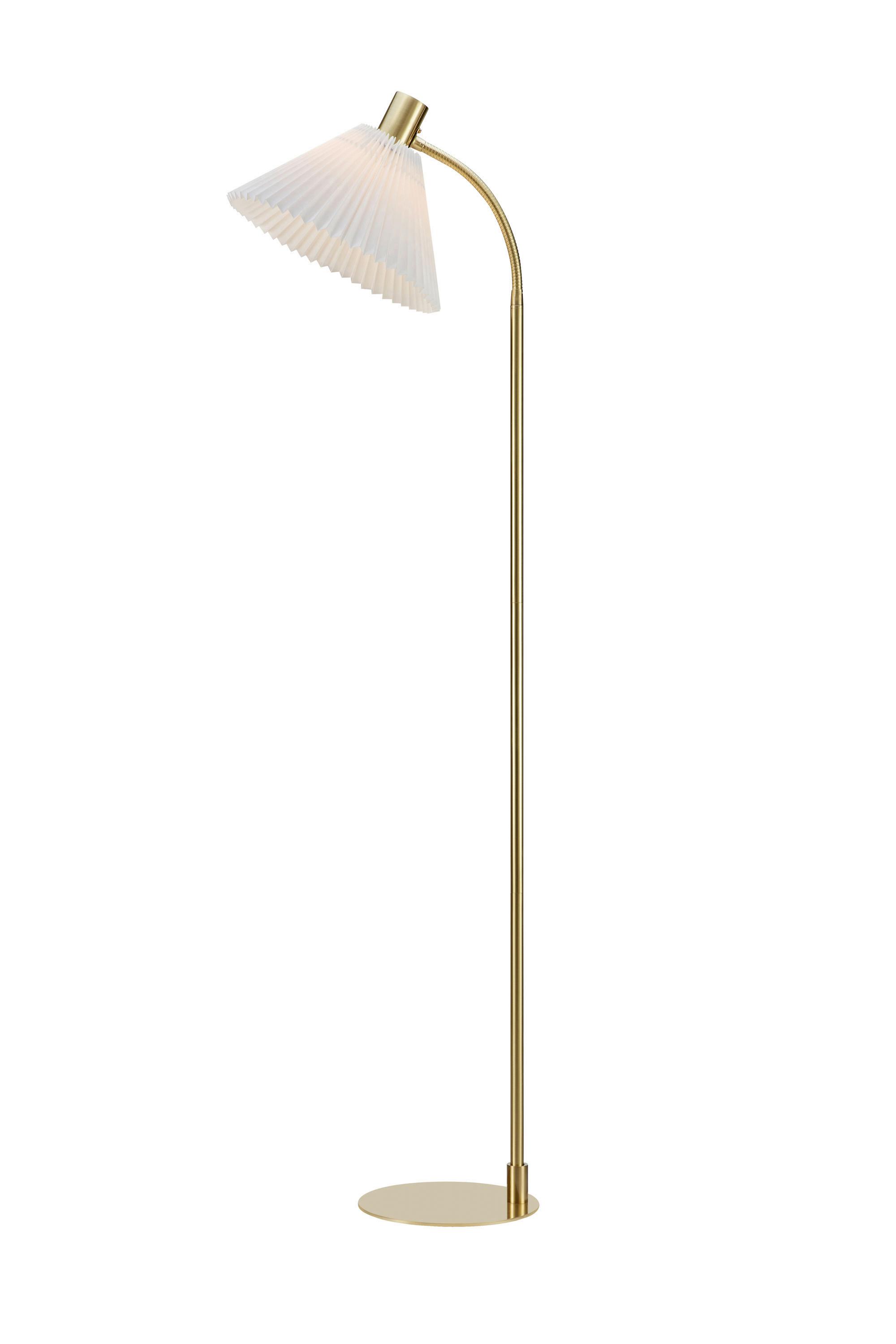 Stehleuchte Mira max. 40 Watt - Goldfarben/Weiß, Basics, Textil/Metall (32/44,5/145cm) - Markslöjd