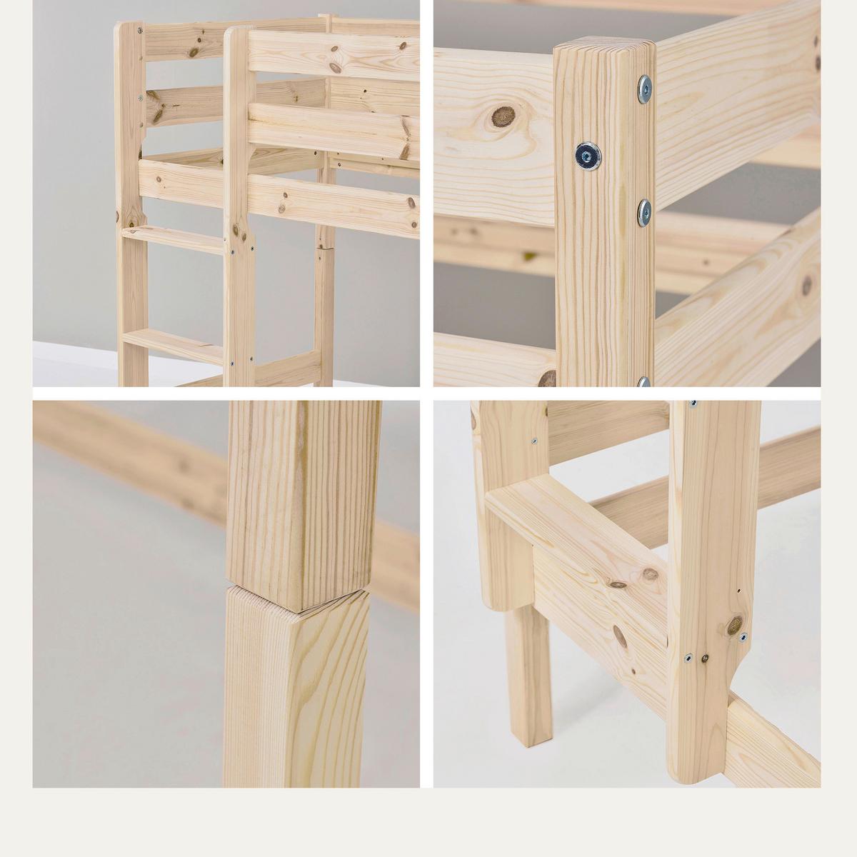 Etagenbett ECO COMFORT Naturarben Echtholz vollmassiv - Naturfarben, MODERN, Holz (90/200cm) - MID.YOU