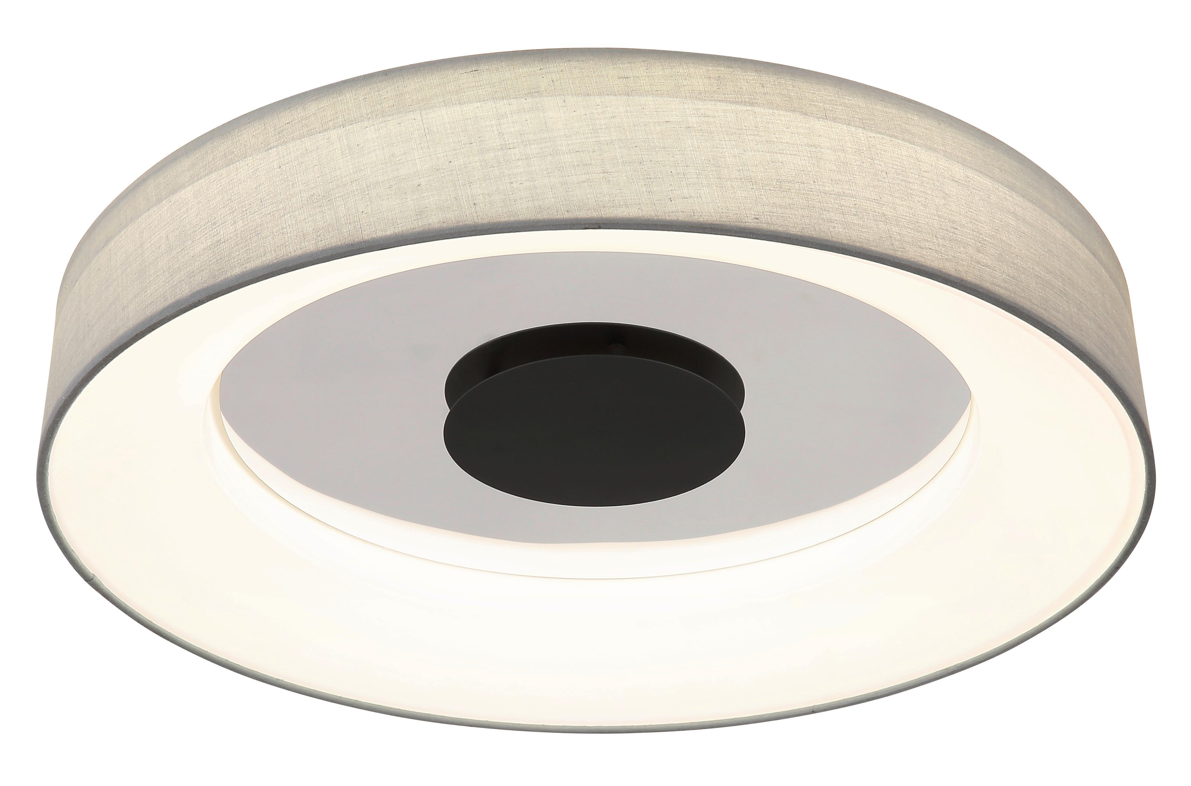 LED-Deckenleuchte Terpsa max. 40 Watt - Chromfarben/Opal, Trend, Kunststoff/Textil (46,8/9,8cm) - Globo