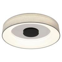 Led Svjetiljka Stropna 48372-30 - bijela/siva, Trend, metal/tekstil (46,8/9,8cm) - Globo