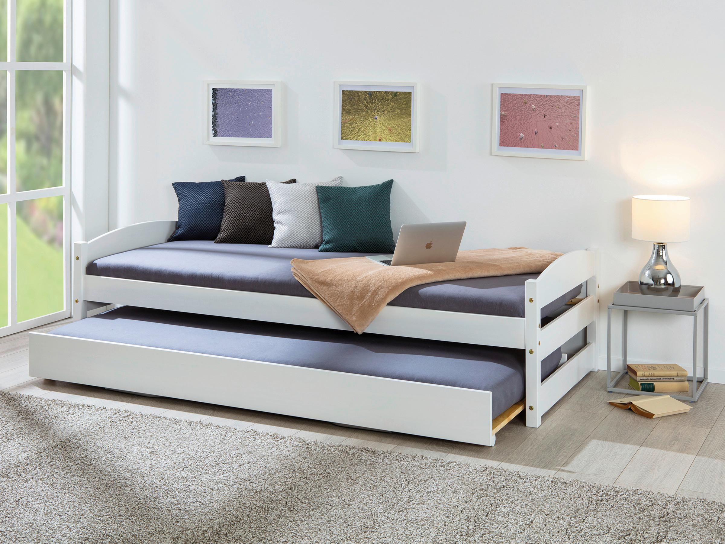 Bett Vindas Weiß - Naturfarben/Weiß, KONVENTIONELL, Holz (90-180/200cm) - MID.YOU