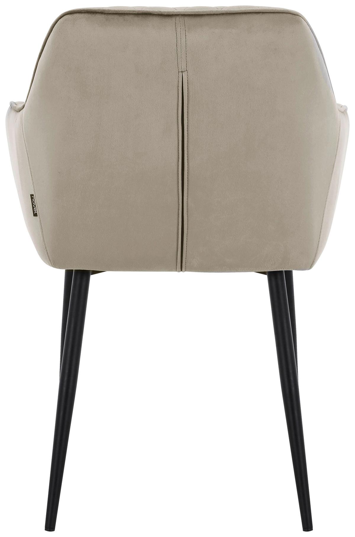 KRZESŁO Z PODŁOKIETNIKAMI STU - czarny/taupe, Design, metal/tkanina (56/82,5/61,5cm) - Novel