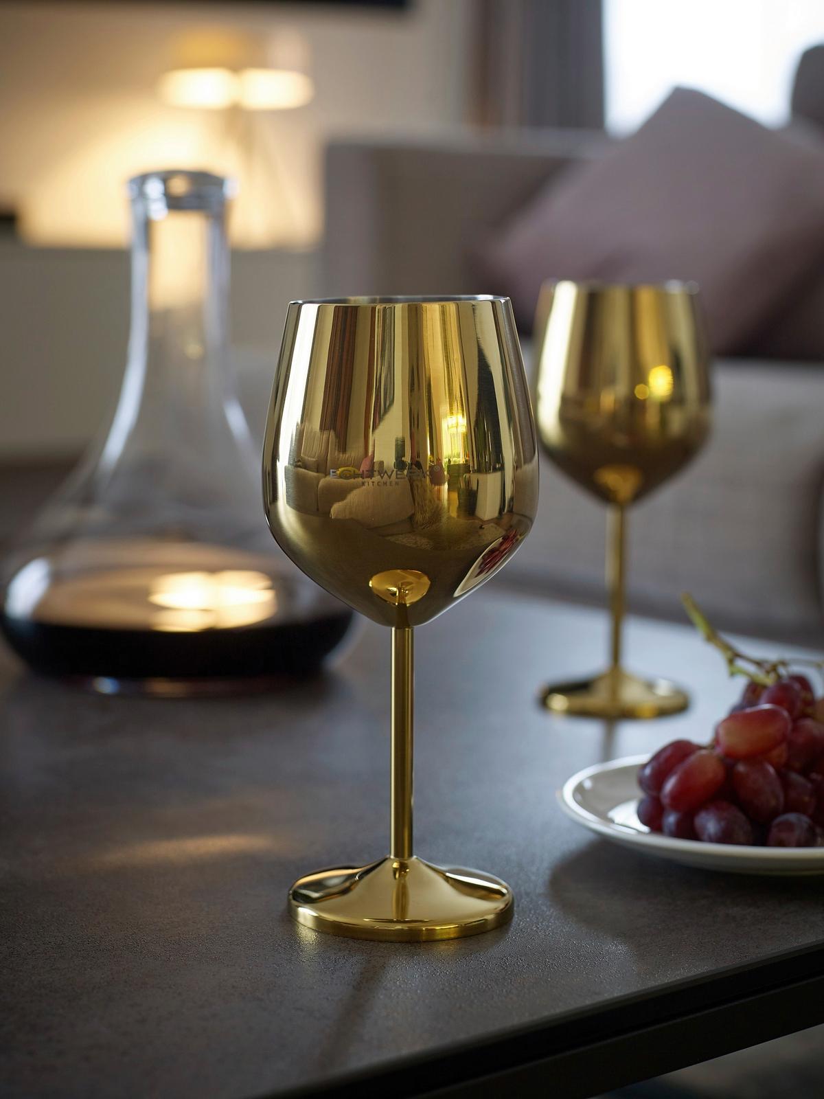 Set Kozarcev Wine, 6-Delni - zlate barve, Trend, kovina (21cm) - Echtwerk