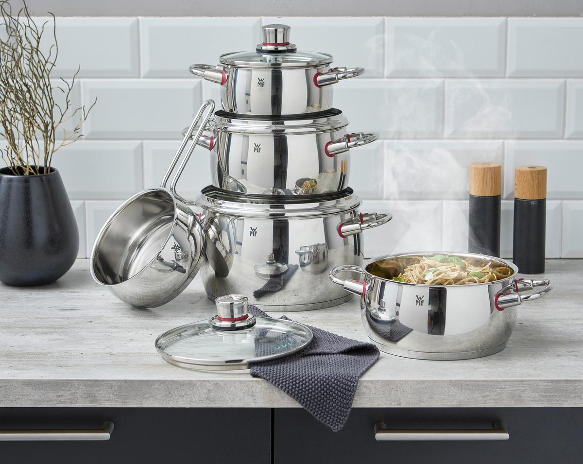 Kochtopfset WMF Quality One Edelstahl, 5-tlg. - Edelstahlfarben, KONVENTIONELL, Metall - WMF