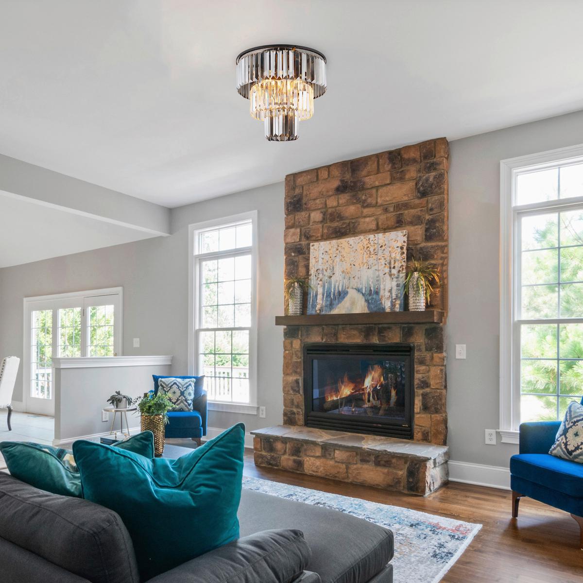 DECKENLEUCHTE 15695D NAXIS - Klar/Schwarz, Basics, Glas/Metall (40/33,5cm) - Globo