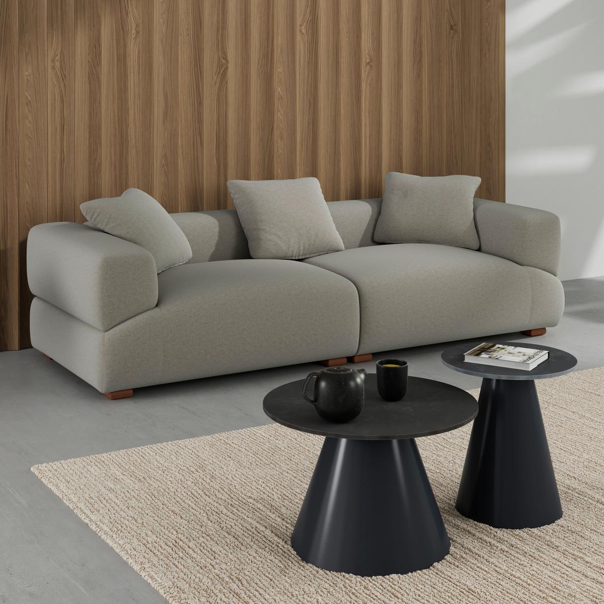 Sofa Talia - siva/smeđa, Moderno, drvo/tekstil (237/61/99cm) - Bessagi Home