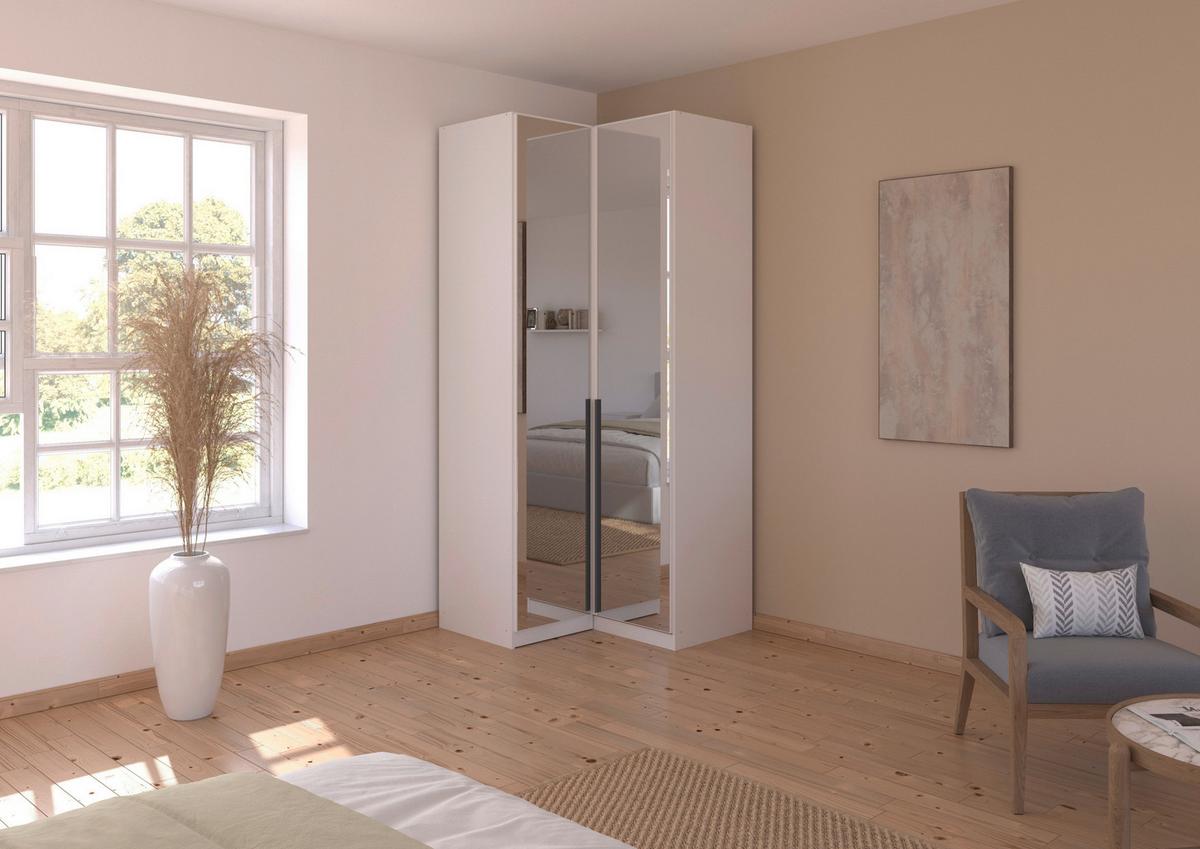 Kutni Ormar Za Odjeću Alabama - bijela/siva, Moderno, staklo/drvni materijal (100/229/102cm) - Modern Living