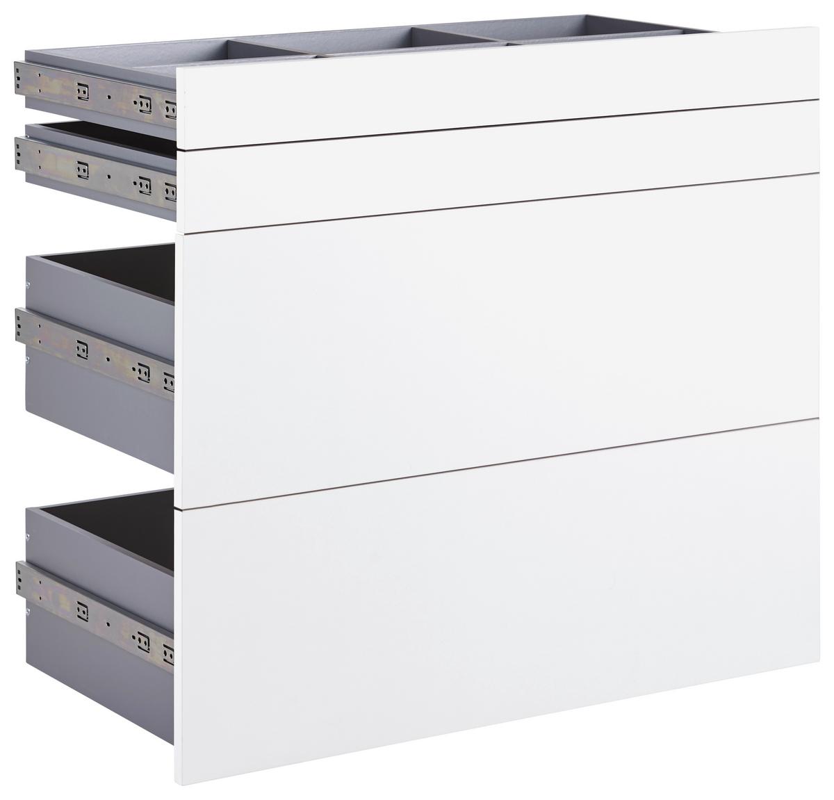 Fiók Szett Unit - fehér, Modern, faalapú anyag (91/83/47cm) - Based