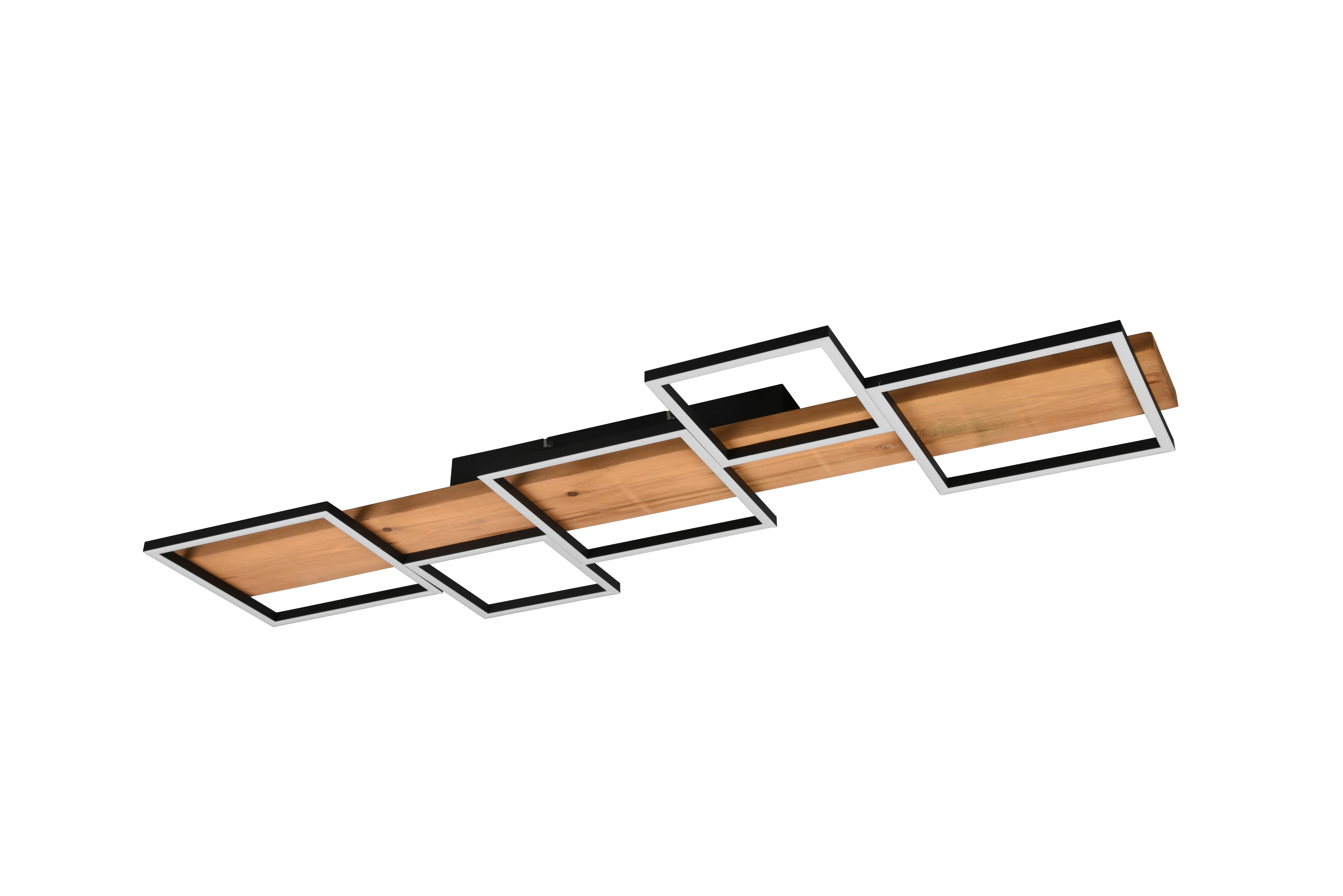 LED-Deckenleuchte Harper Braun/Schwarz max. 42 Watt - Schwarz/Braun, Natur, Holz/Metall (115/7,5/44,5cm) - Trio Leuchten