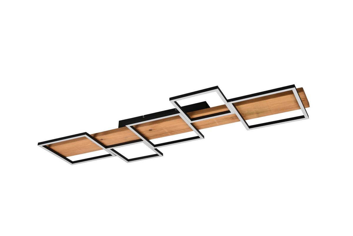 LED-Deckenleuchte Harper Braun/Schwarz max. 42 Watt - Schwarz/Braun, Natur, Holz/Metall (115/7,5/44,5cm) - Trio Leuchten