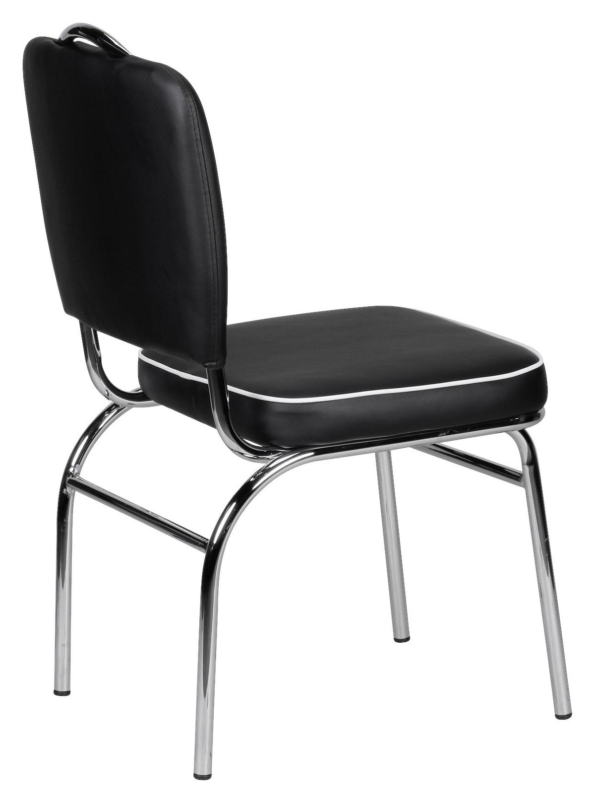 Stol Elivis - srebrne barve/črna, Moderno, kovina/umetna masa (47/90/45cm) - MID.YOU