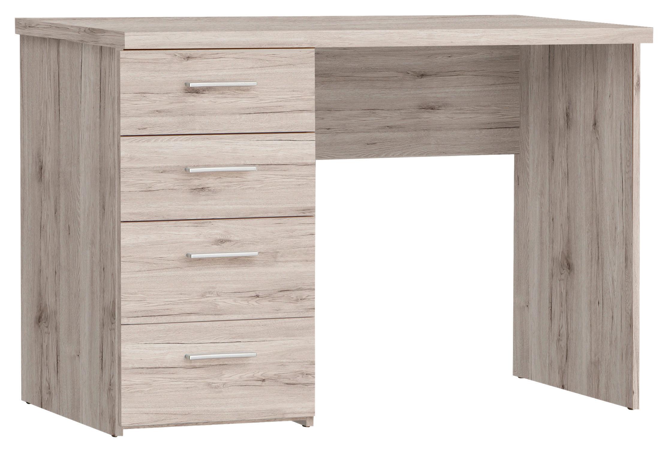 Pisalna Miza Net 106 - barve hrasta/barve aluminija, Moderno, umetna masa/les (110/76,5/60cm) - Mömax