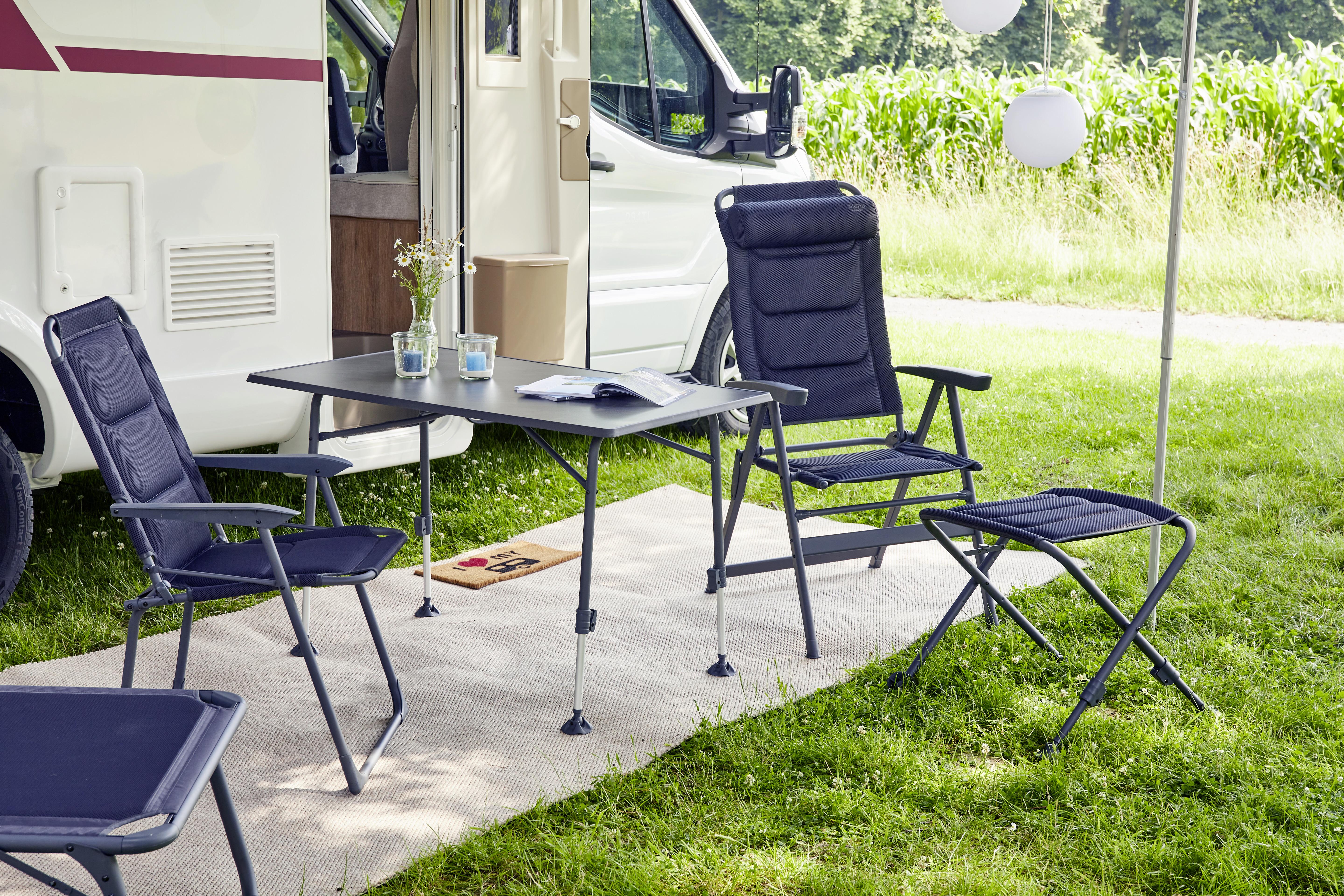 Campingstuhl klappbar mit Armlehnen - Anthrazit, KONVENTIONELL, Textil/Metall (61/121/76cm) - Siena Garden
