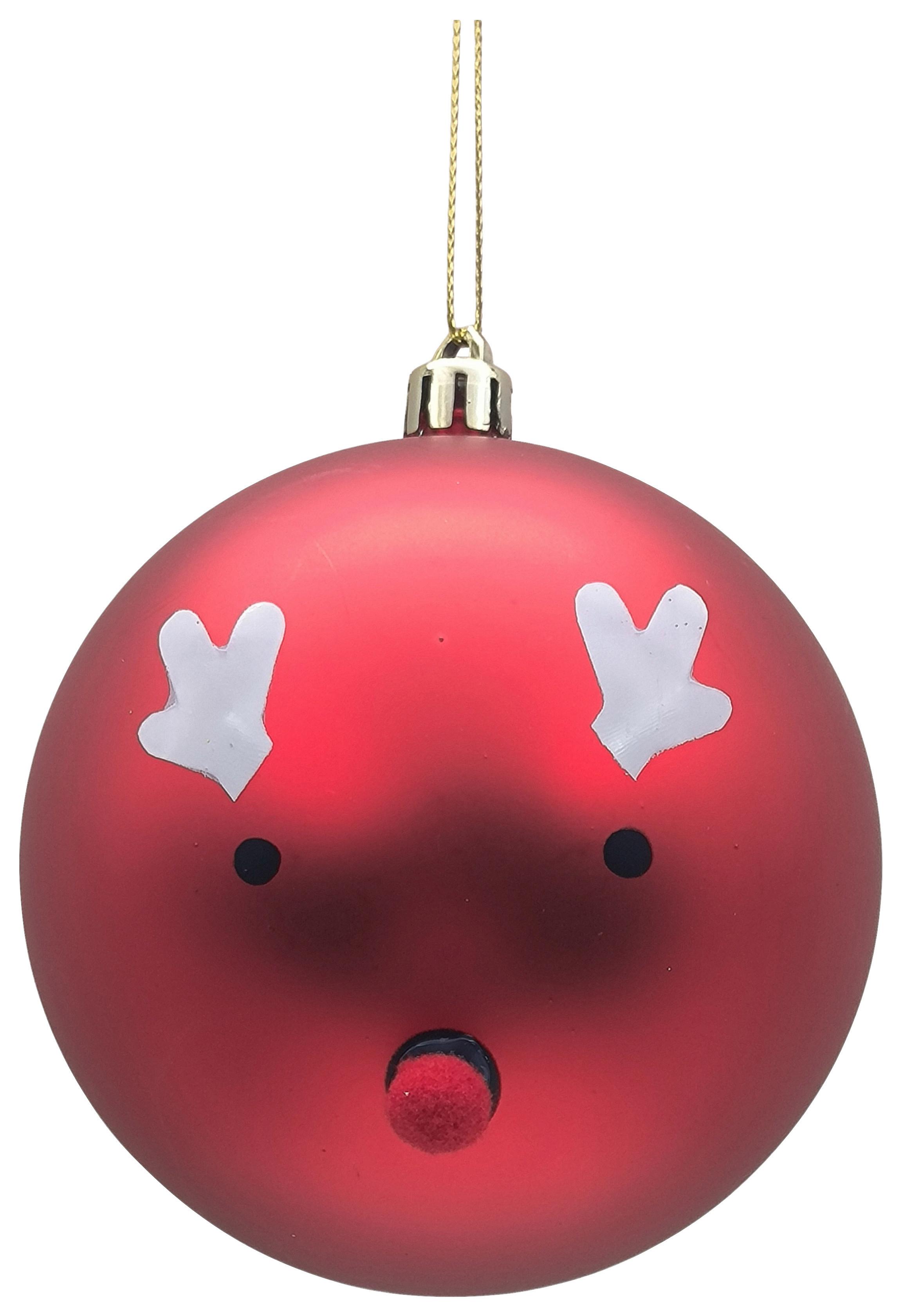 Christbaumkugel Rot - Rot, Konventionell, Kunststoff (10cm) - Mömax