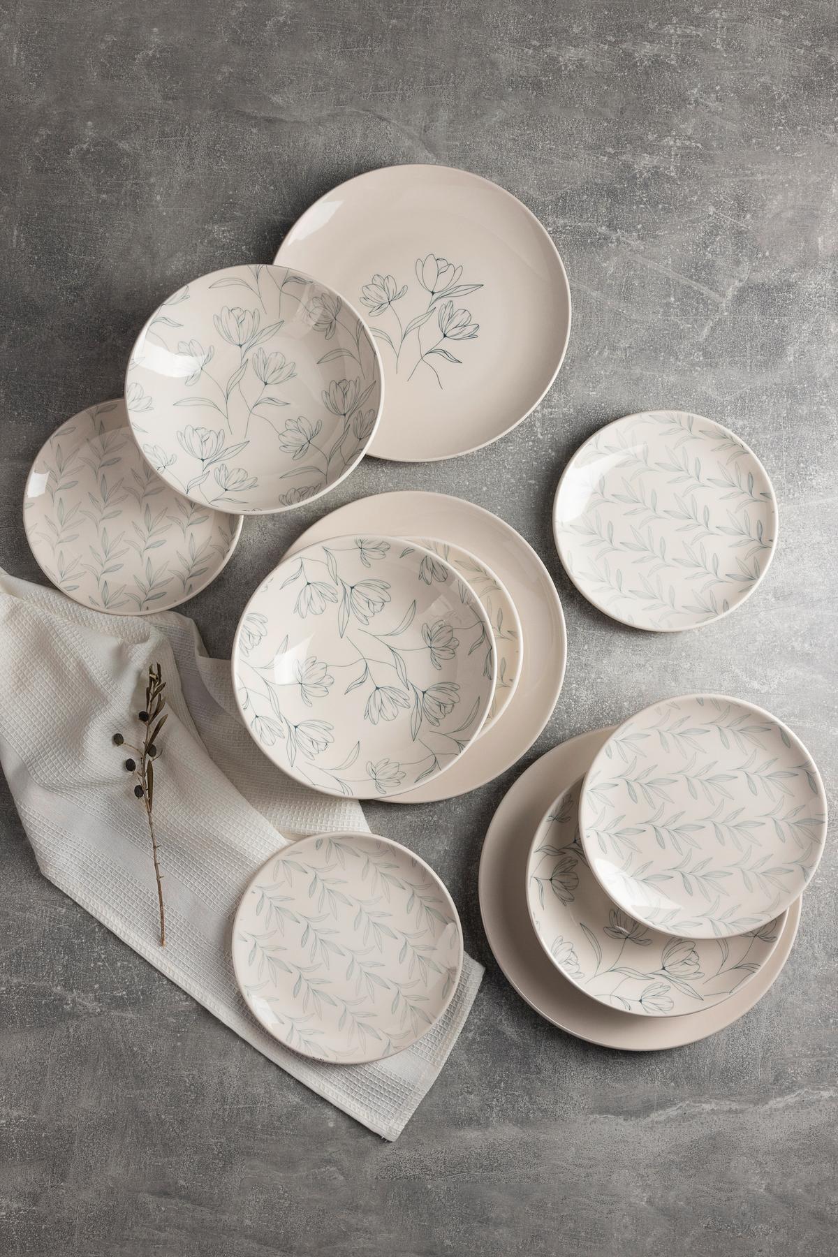 ZASTAWA STOŁOWA FLOWER - biały, Lifestyle, ceramika - Novel