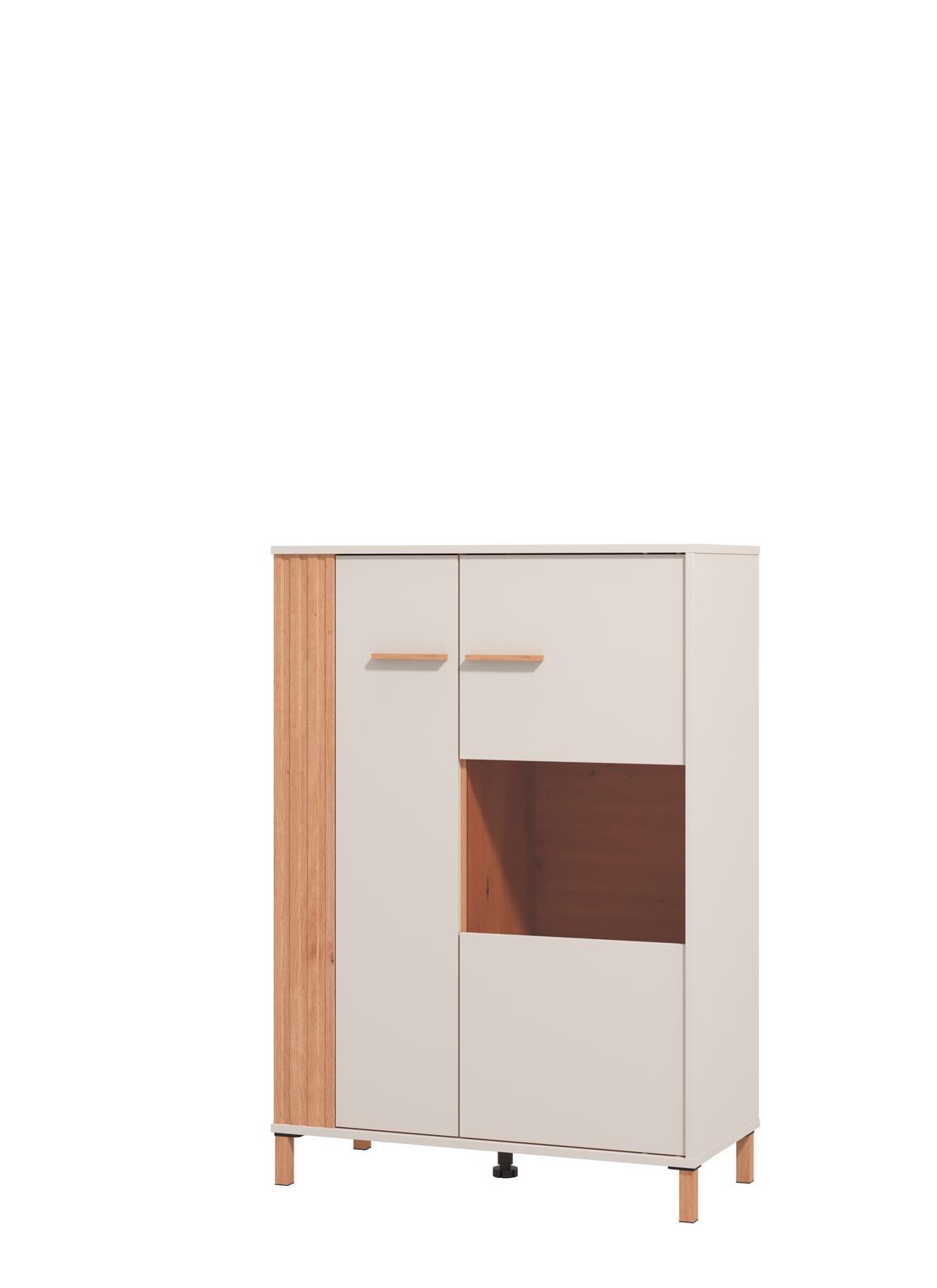 Vitrin Belfort - tölgyfa színű, Modern, faalapú anyag (85/122/40cm)